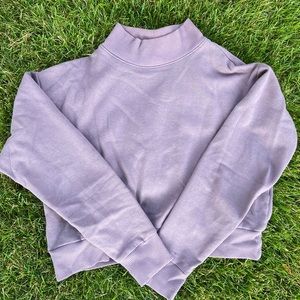Cropped Mock Neck Sweatshirt